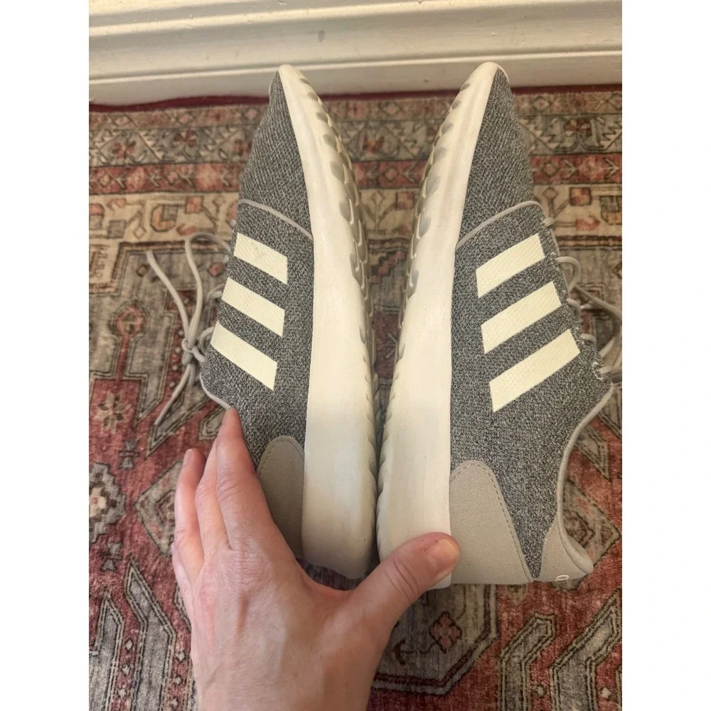 Adidas Cloudfoam Lite Racer Mens‎ Grey White Sneakers AW4313 Size 9